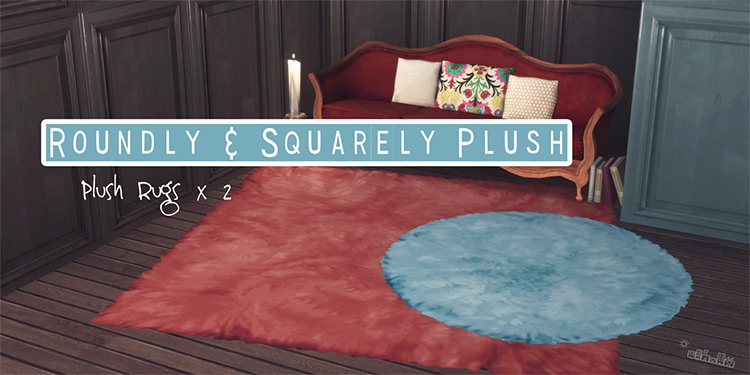 Roundly and Squarely Plush Rugs / Sims 4 CC