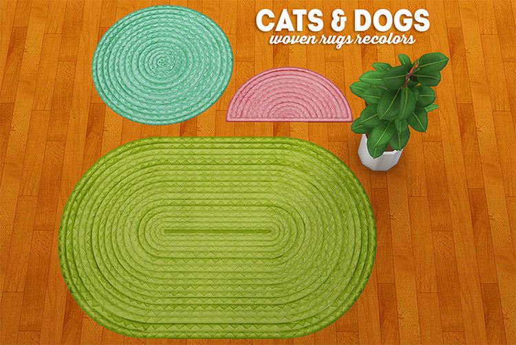 Cats & Dogs Woven Rugs Recolors / Sims 4 CC