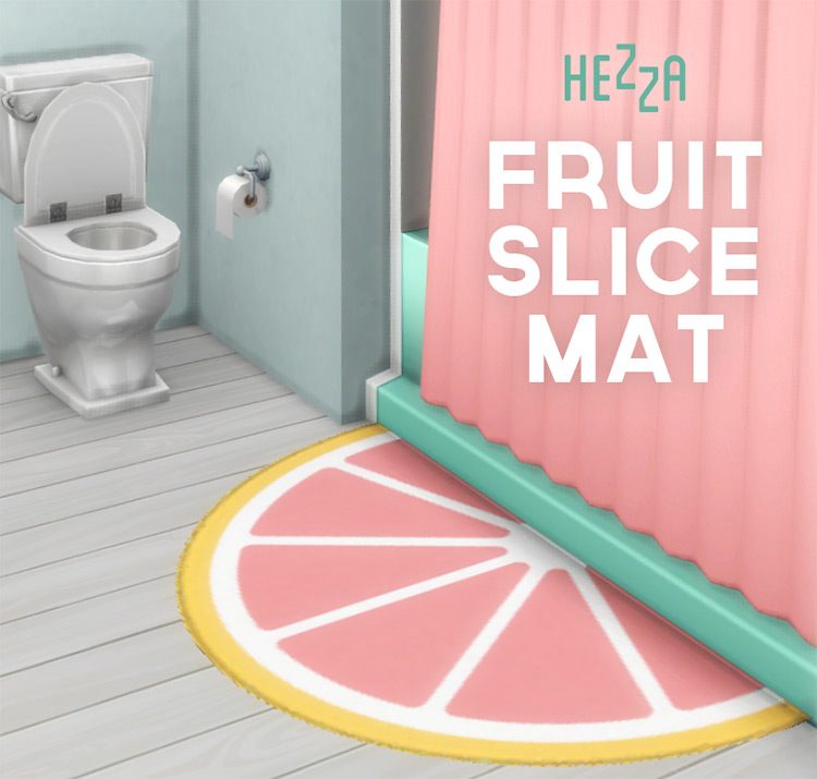 Fruit Slice Pink Bathroom Mat / Sims 4 CC