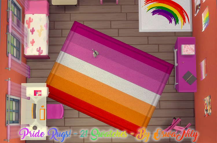Show Your Pride Rugs / Sims 4 CC