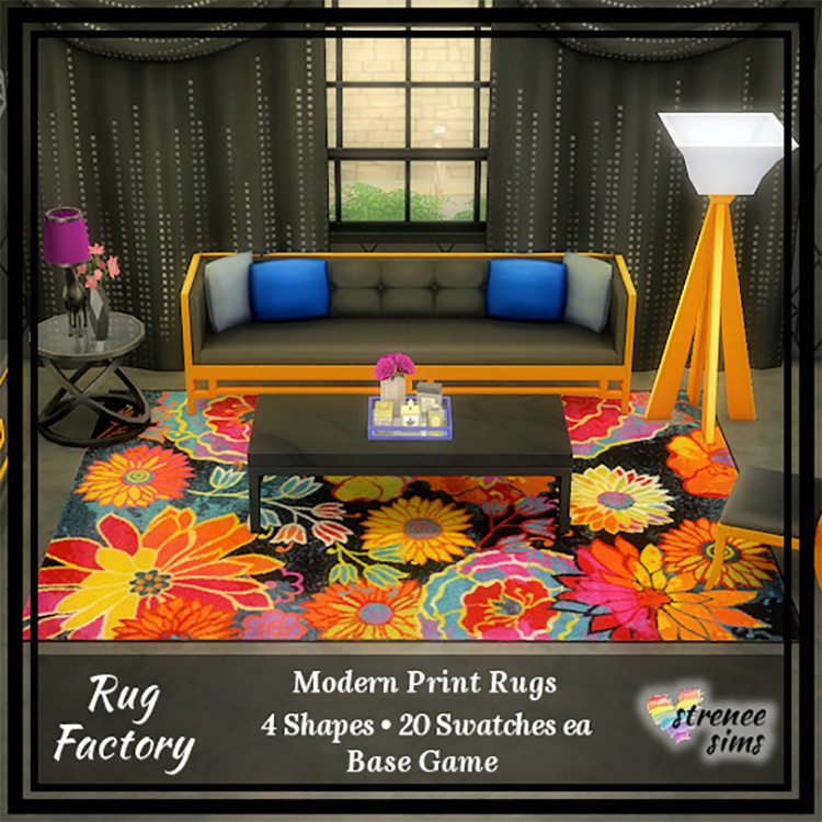 Modern Print Rugs / Sims 4 CC