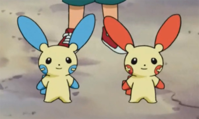 Plusle and minun anime