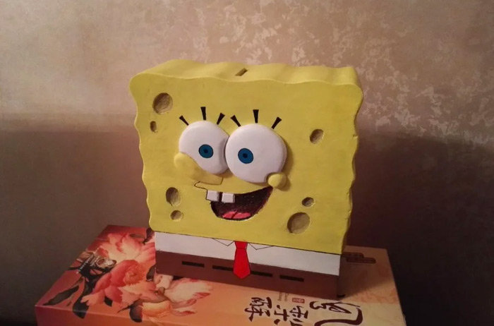 SpongeBob penny box piggy bank diy