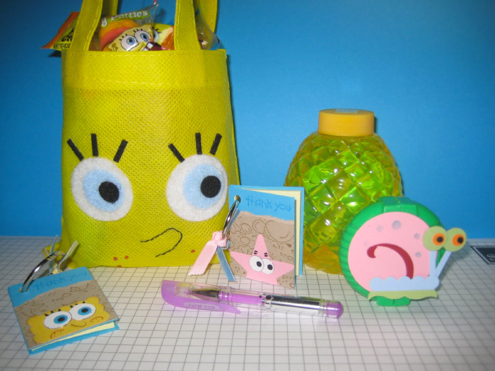DIY spongebob party favors