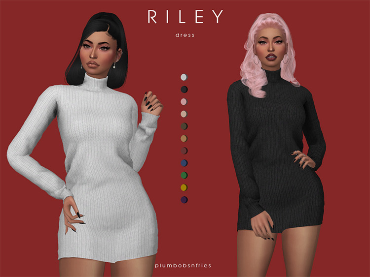 Long Riley dress TS4 CC