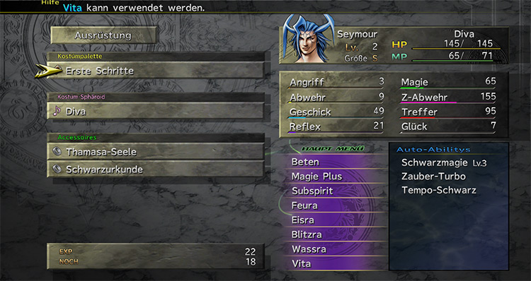 Playable Seymour Guado in FFX HD - Modded Screenshot