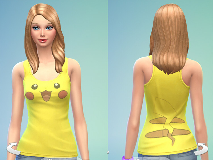 Cute Pikachu girls top - Sims 4 CC