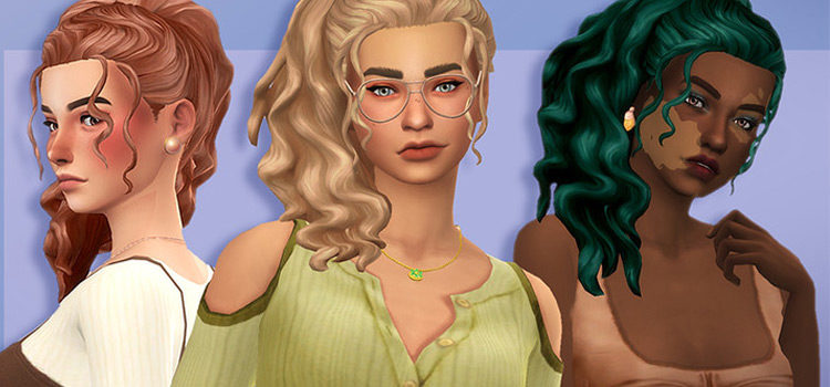 Callie Hair CC pack - Curly hairstyles in Sims4