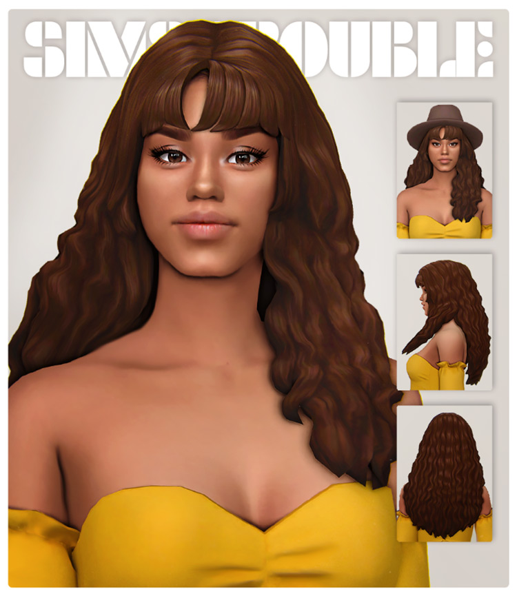 Crawling Queen curly hair Sims 4 CC
