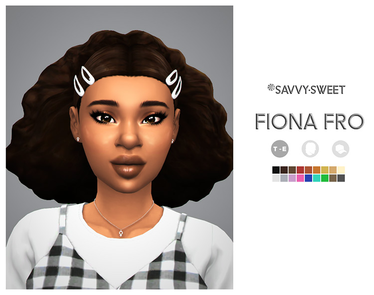 Hair CC Fiona Fro from the Sims 4