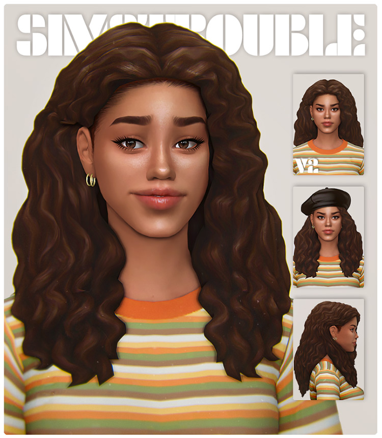 sims 4 long curly hair cc