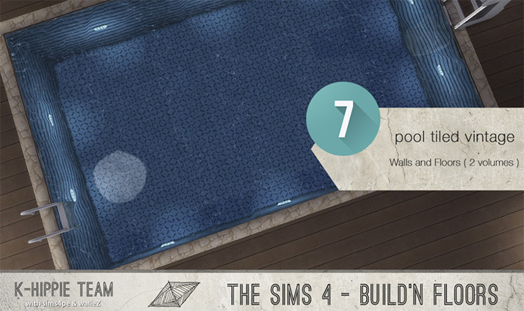 Vintage Pool Tile Set - Sims 4 CC