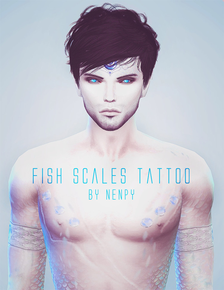 sims 4 cc mermaid scales face tattoos