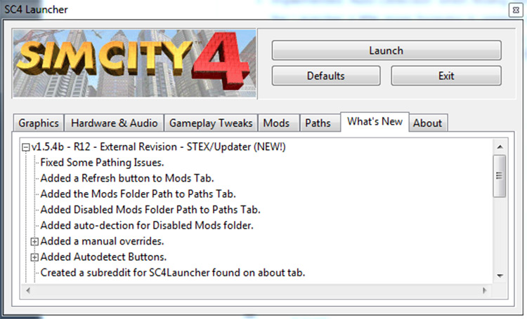 SC4 Launcher - SimCity4 mod