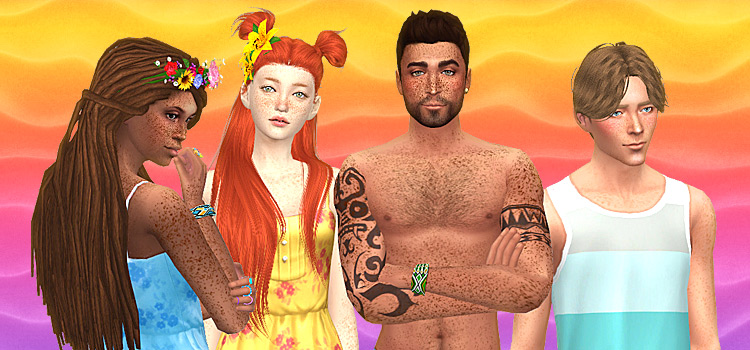 Kissed by the sun - freckles mod TS4 CC