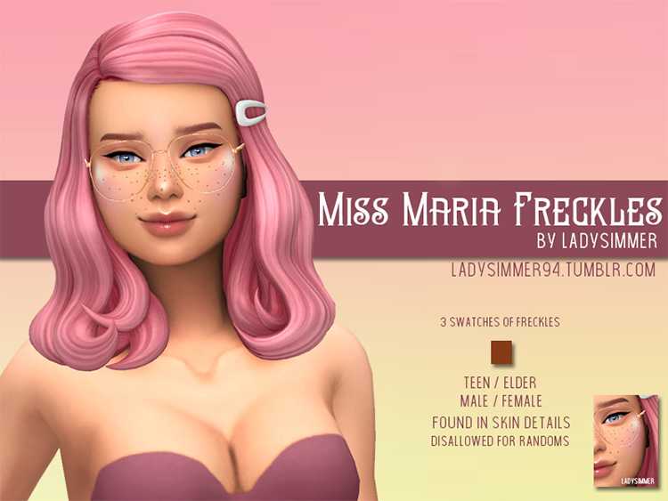 Miss Maria Freckles Sims 4 mod