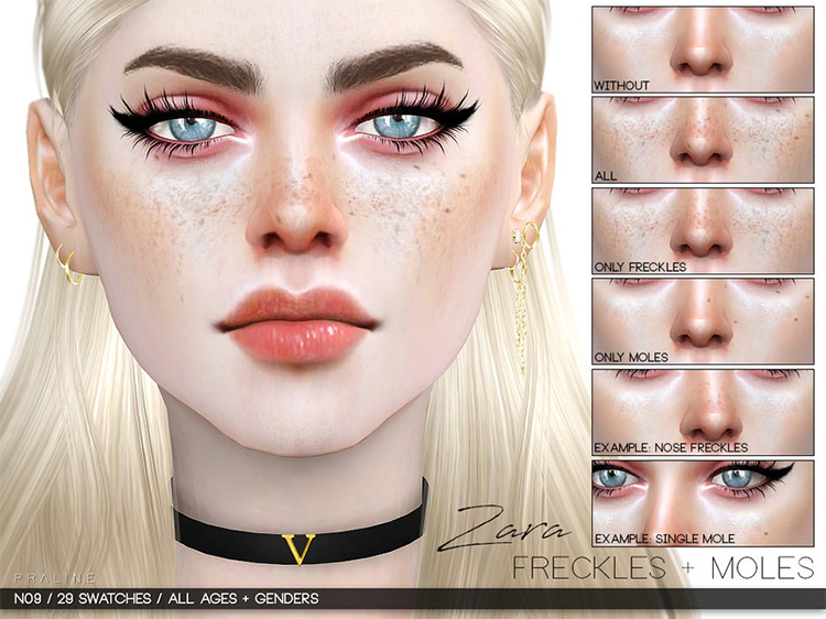 sims 4 kids freckles cc