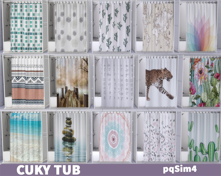 Cuky Shower Curtains Sims 4 CC