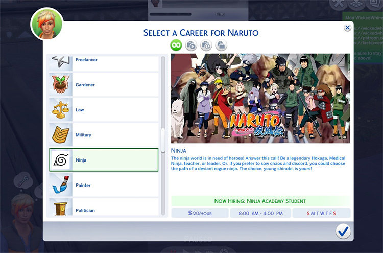 Naruto Ninja Career Mod - Sims 4 CC