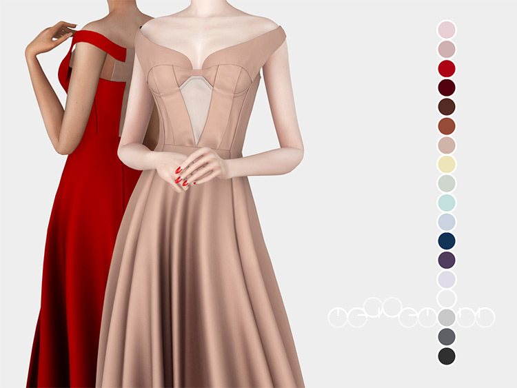 Jil Sander Dress - Prom Sims 4 CC