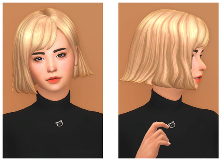 Niccole Hair - Short shoulder-length blonde hairdo, Sims4 CC