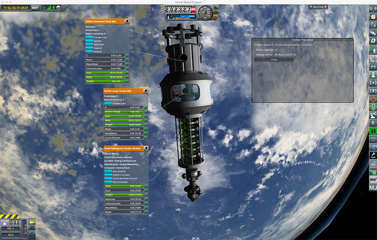 Civilian Population mod for Kerbal Space Program