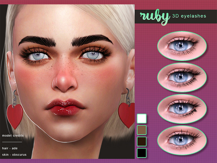 Ruby stylish Sims4 3D Lashes CC