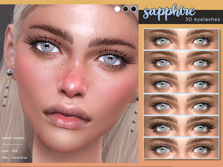 Sims4 Sapphire 3D Eyelashes - blonde girl big eyes face TS4
