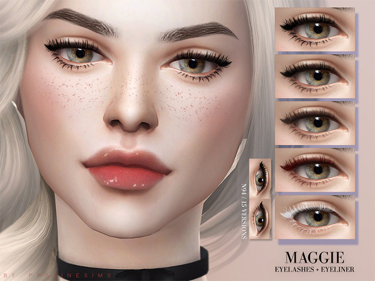 Maggie Eyelashes & Eyeliner Sims 4 CC - Screenshot blonde character