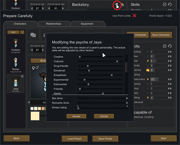 Menu mod psikologi rimworld