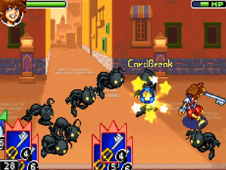 Kingdom Hearts: Chain of Memories (2004) GBA Gameplay Screenshot