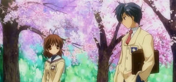 Clannad cherry blossoms scene - anime screenshot