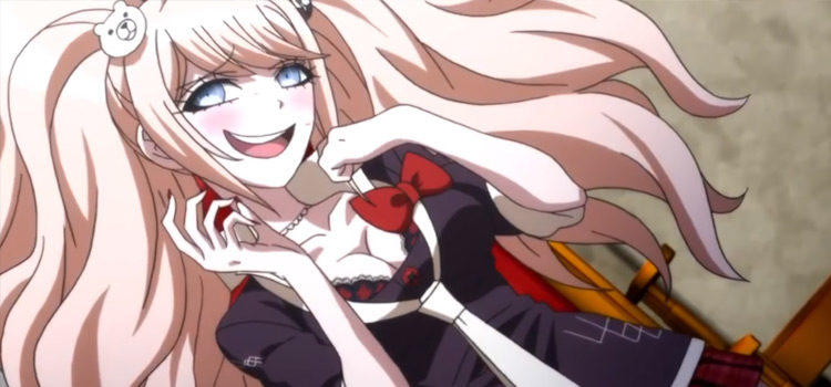 Junko Enoshima from Danganronpa anime - crazy smile screenshot