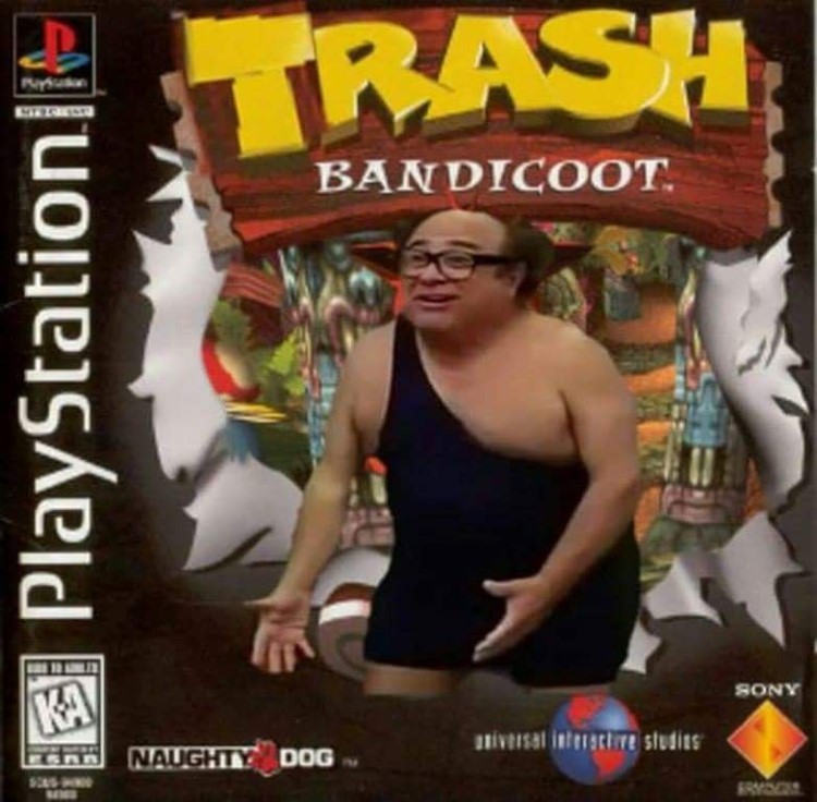 Trash Bandicoot Frank Reynolds meme crossover