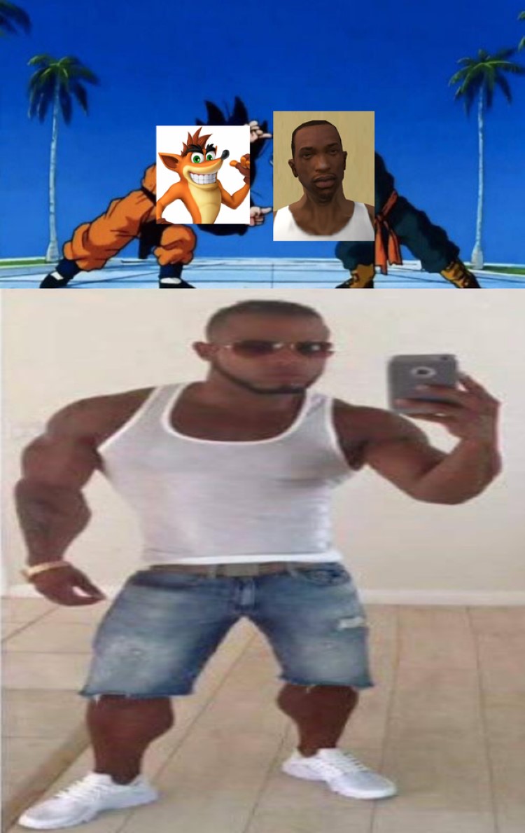 Crash Bandicoot and CJ from GTA meme