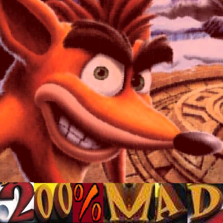 Crash Bandicoot - 200% mad meme