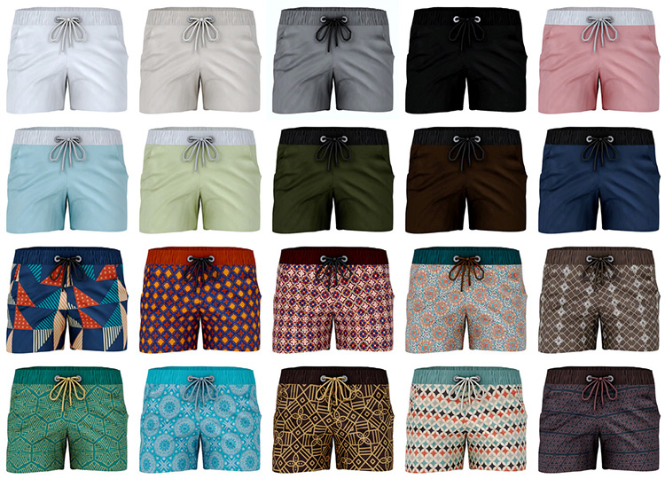 Swimwear Shorts Patterns - TS4 CC