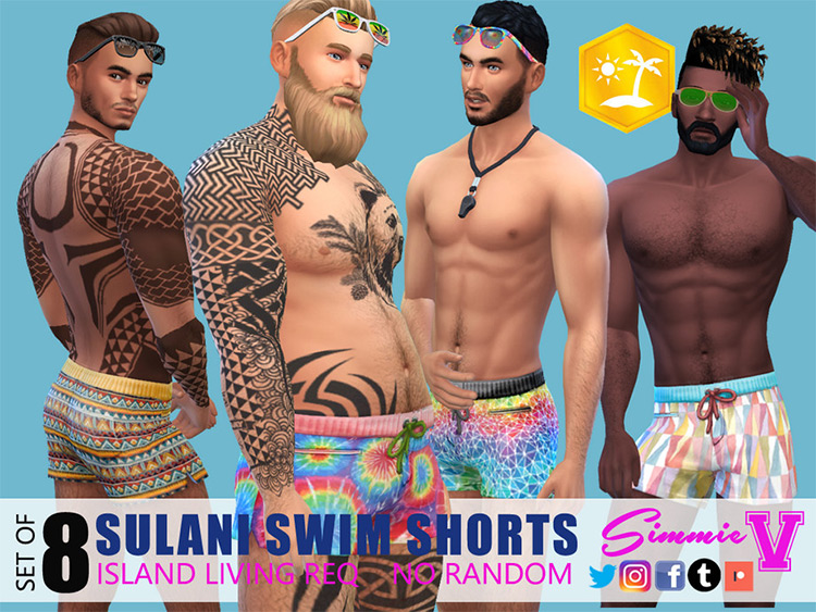 Sulani Swim Shorts For Guys - Sims 4 CC