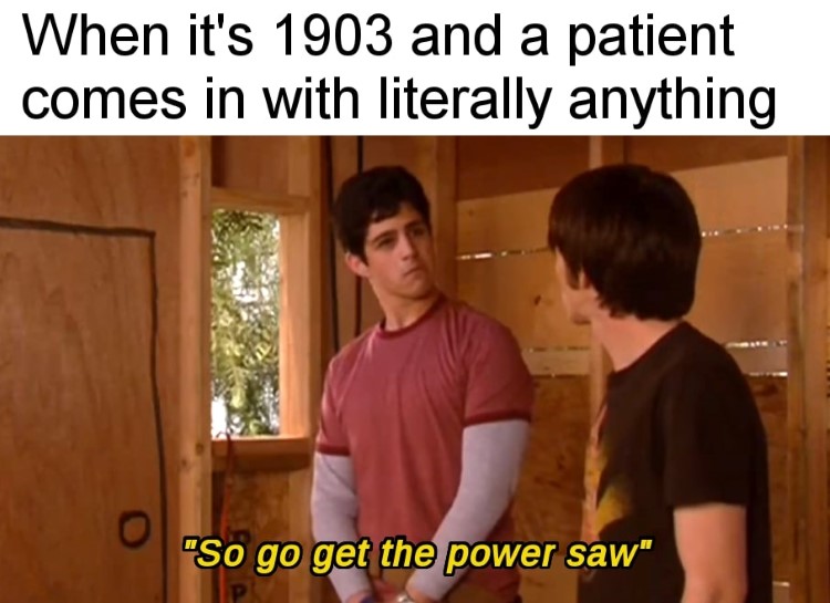 D&J Door Hole meme: So go get the power saw