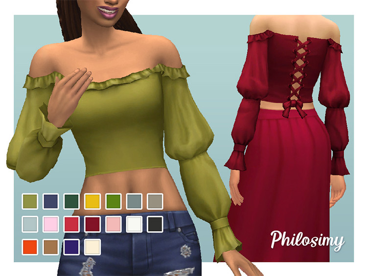 Sims 4 CC  Best Off The Shoulder Tops   Dresses   FandomSpot - 70