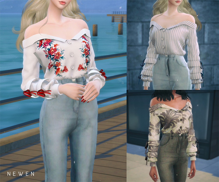 Off Shoulder Shirts & Tops CC pack