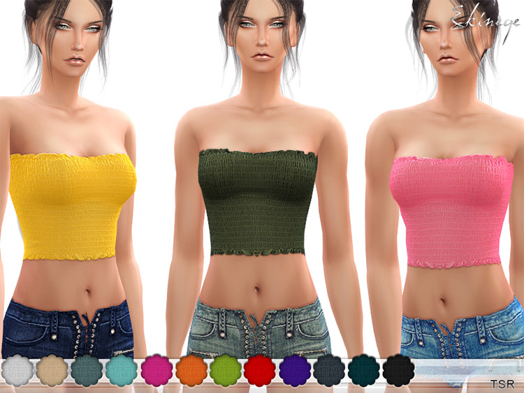 Smocked Tube Top CC for Sims 4
