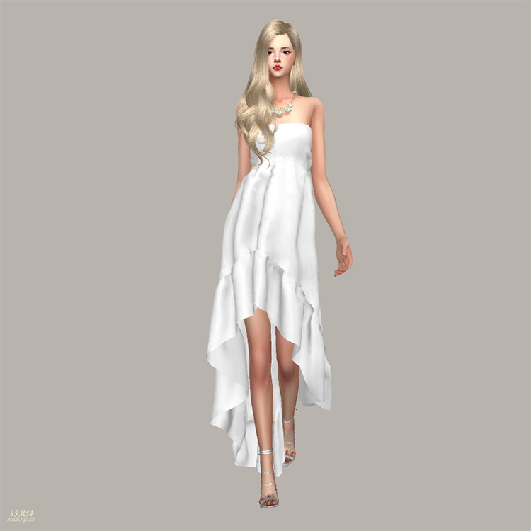 Goddess Dress - Off-The-Shoulder design Sims 4 CC