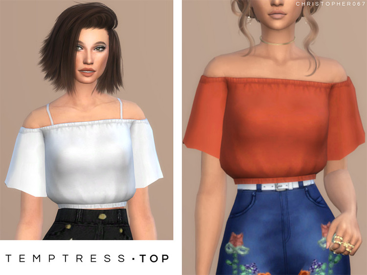 Sims 4 CC  Best Off The Shoulder Tops   Dresses   FandomSpot - 72