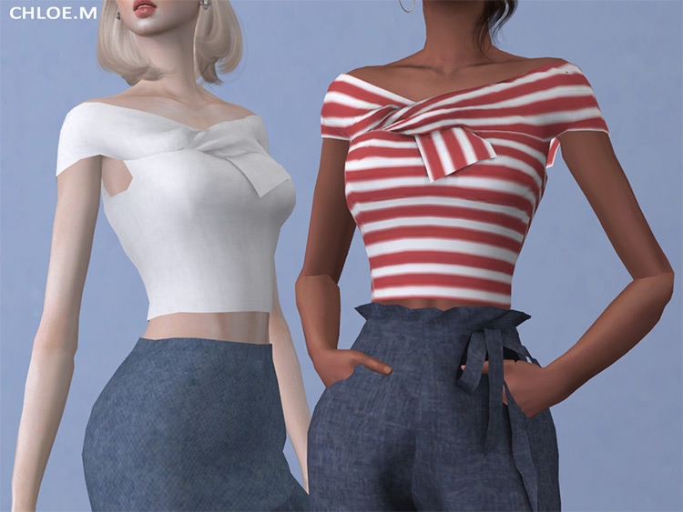 Sims 4 CC  Best Off The Shoulder Tops   Dresses   FandomSpot - 30