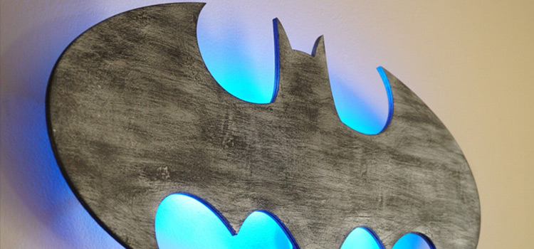 DIY Batman wall light project
