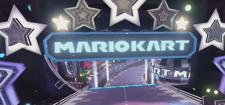 Super Mario Kart Electrodome level sign
