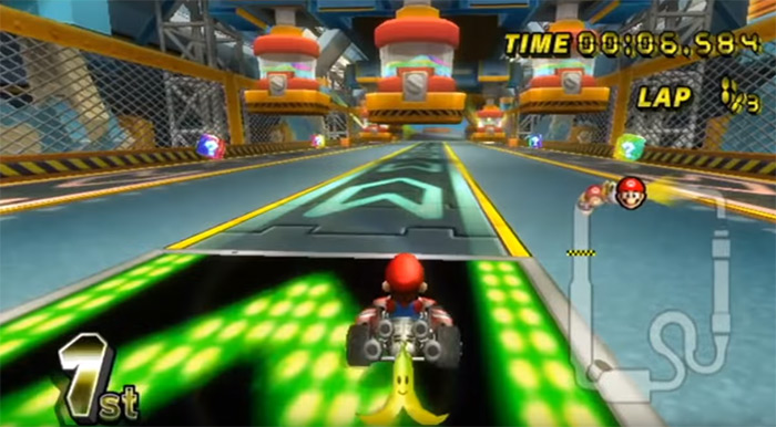 Toad’s Factory level in Mario Kart