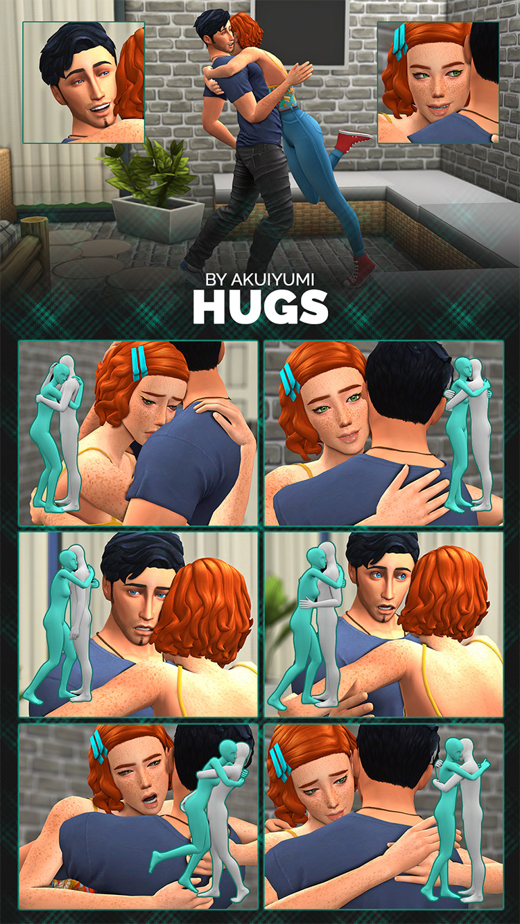 Hugs Posepack by Akuiyumi / Sims 4