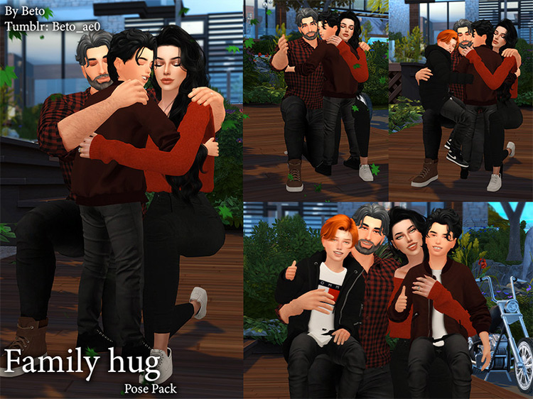 Family Hugs Pose Pack by Beto_ae0 / The Sims 4